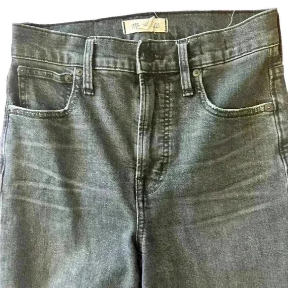 Madewell Women’s Straight Leg Jean Mid Rise  Denim Dark Wash Black Size 25 - Picture 2 of 6